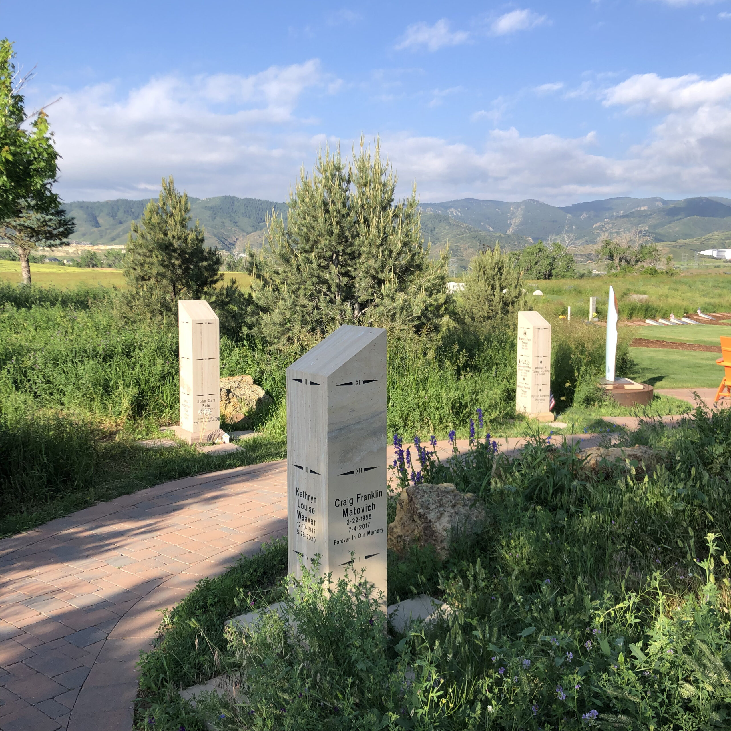 Sundial at Seven Stones Chatfield Botanic Garden Cemetery in Colorado