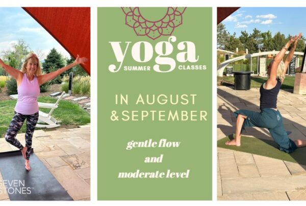 Summer outdoor yoga at Seven Stones with Barbara and Kristin